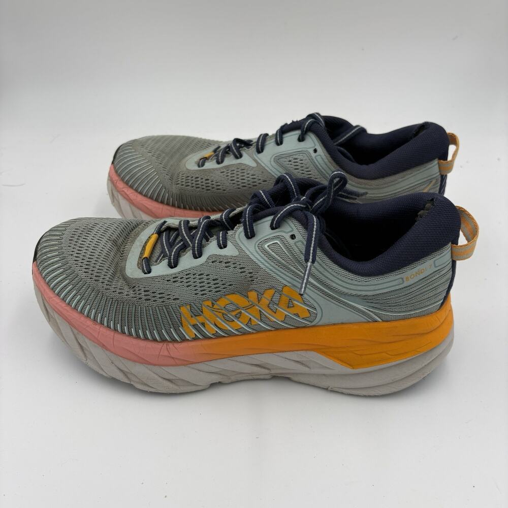 Hoka One One Bondi 7 Women’s Size 8 Orange/Blue Running/Walking Sneakers Used
